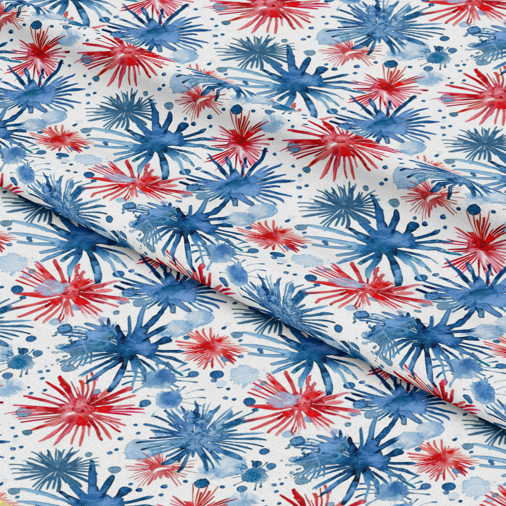 Watercolor 4th of July Pattern 7 Quilting Cotton Fabric