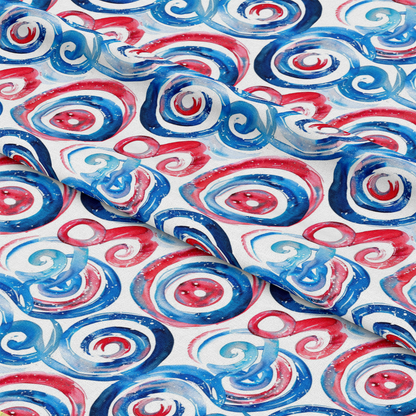 Watercolor 4th of July Pattern 8 Quilting Cotton Fabric