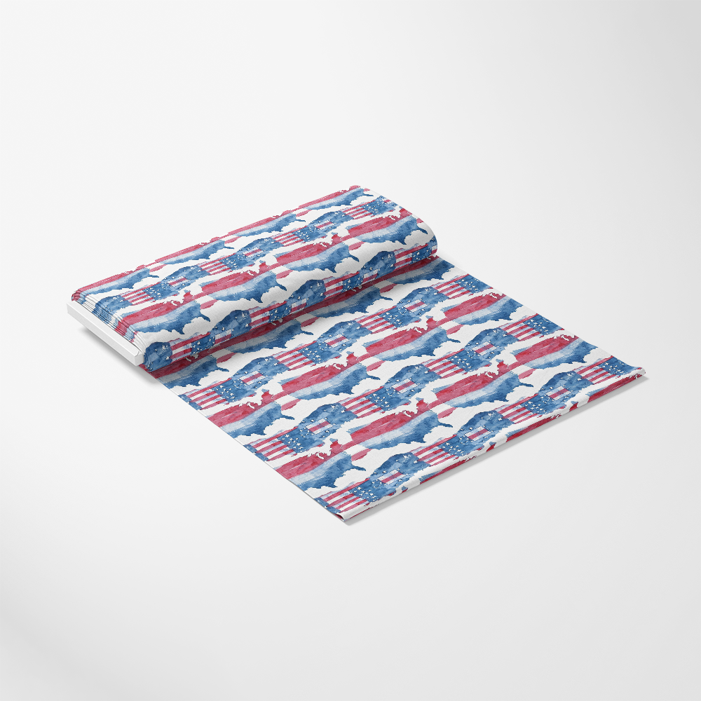 Watercolor 4th of July Pattern 9 Quilting Cotton Fabric