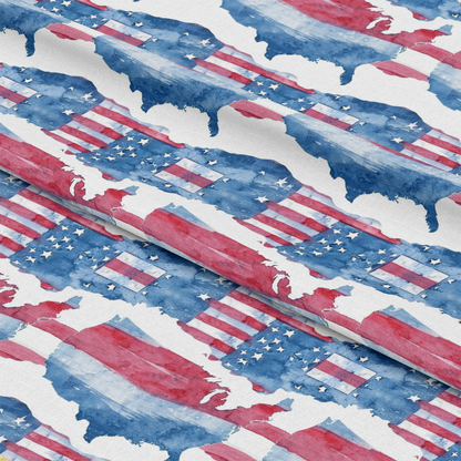Watercolor 4th of July Pattern 9 Quilting Cotton Fabric