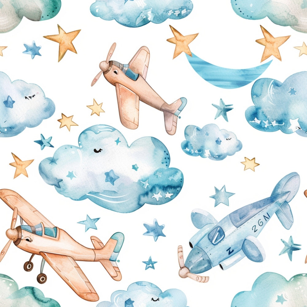 Watercolor Baby Pattern 10 Quilting Cotton Fabric