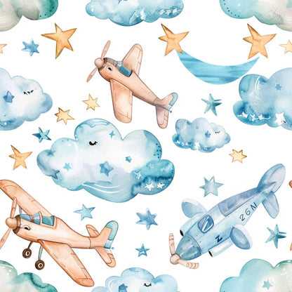 Watercolor Baby Pattern 10 Quilting Cotton Fabric