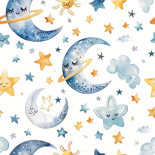 Watercolor Baby Pattern 13 Quilting Cotton Fabric