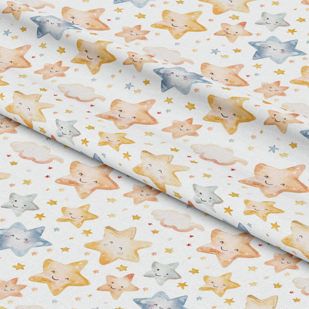 Watercolor Baby Pattern 23 Quilting Cotton Fabric