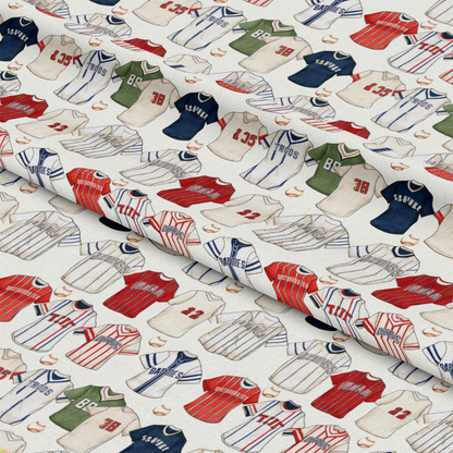 Watercolor Baseball Quilting Cotton Fabric