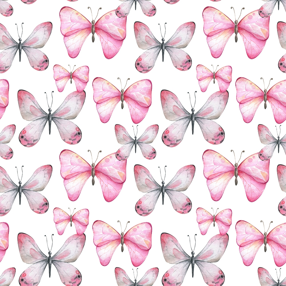 Watercolor Butterflies Pattern 4 Quilting Cotton Fabric