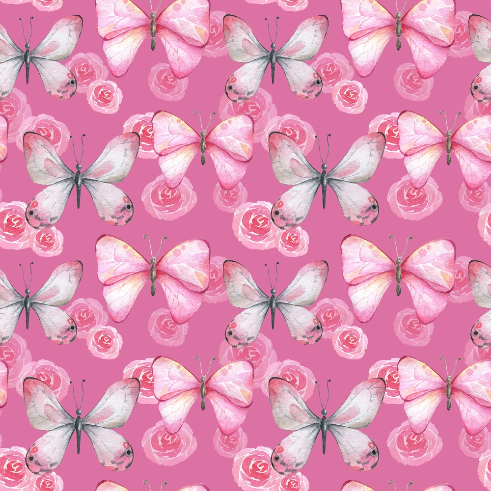 Watercolor Butterflies Pattern 8 Quilting Cotton Fabric
