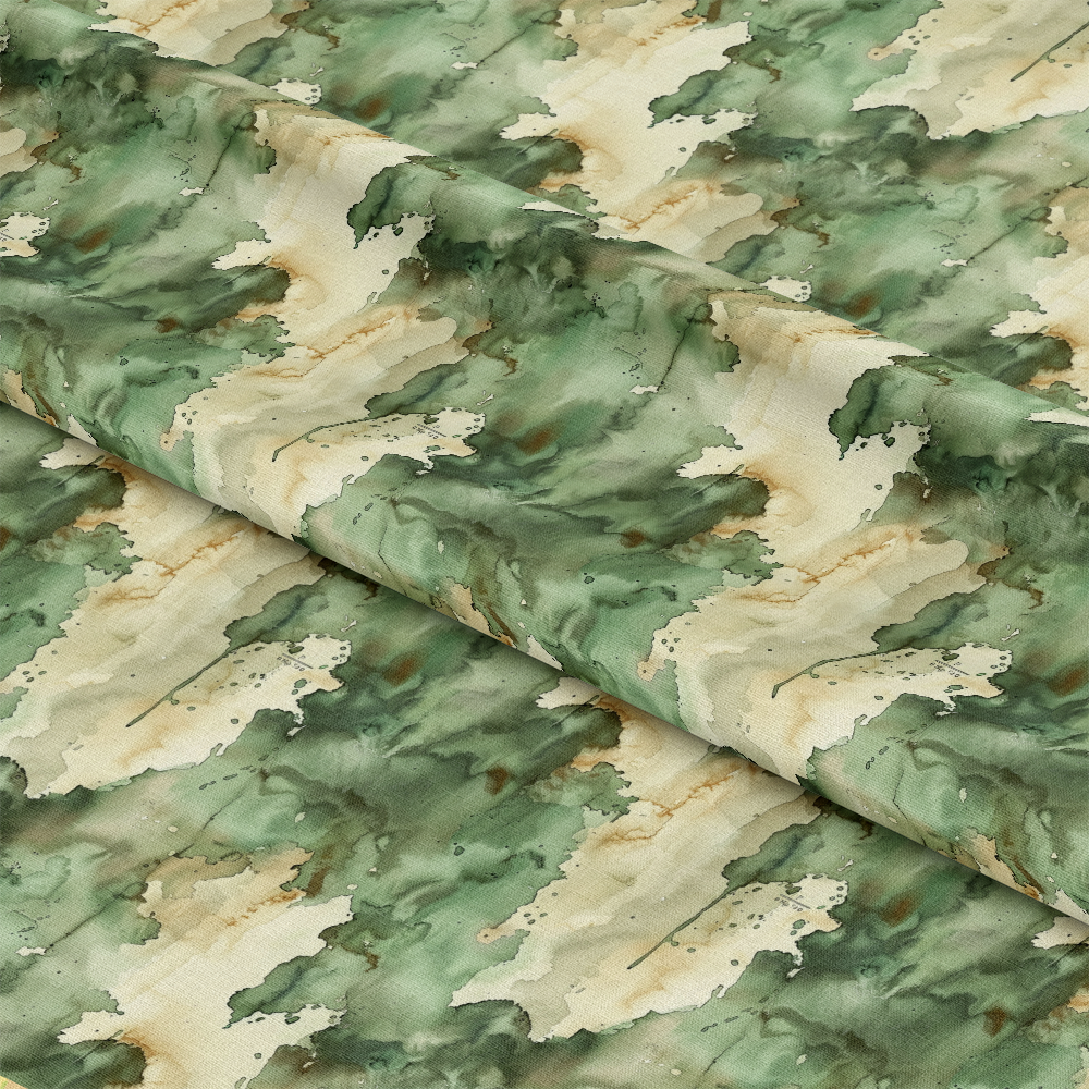Watercolor Camouflage Grunge Pattern 9 Quilting Cotton Fabric