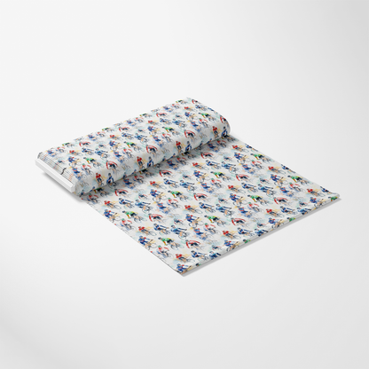 Watercolor Cycling Quilting Cotton Fabric