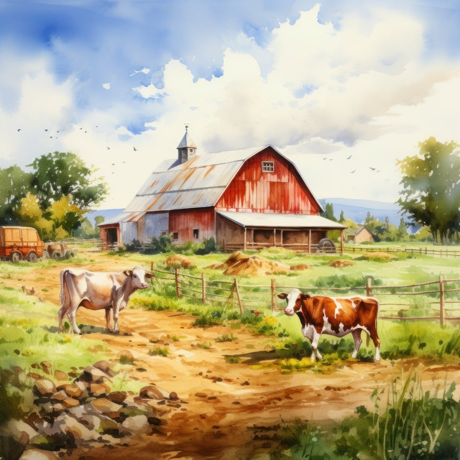 Watercolor Farm Life – QuiltingFabricPanels.com
