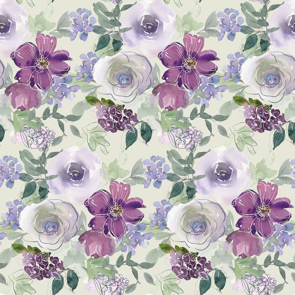 Watercolor Floral Art Pattern 2 Quilting Cotton Fabric