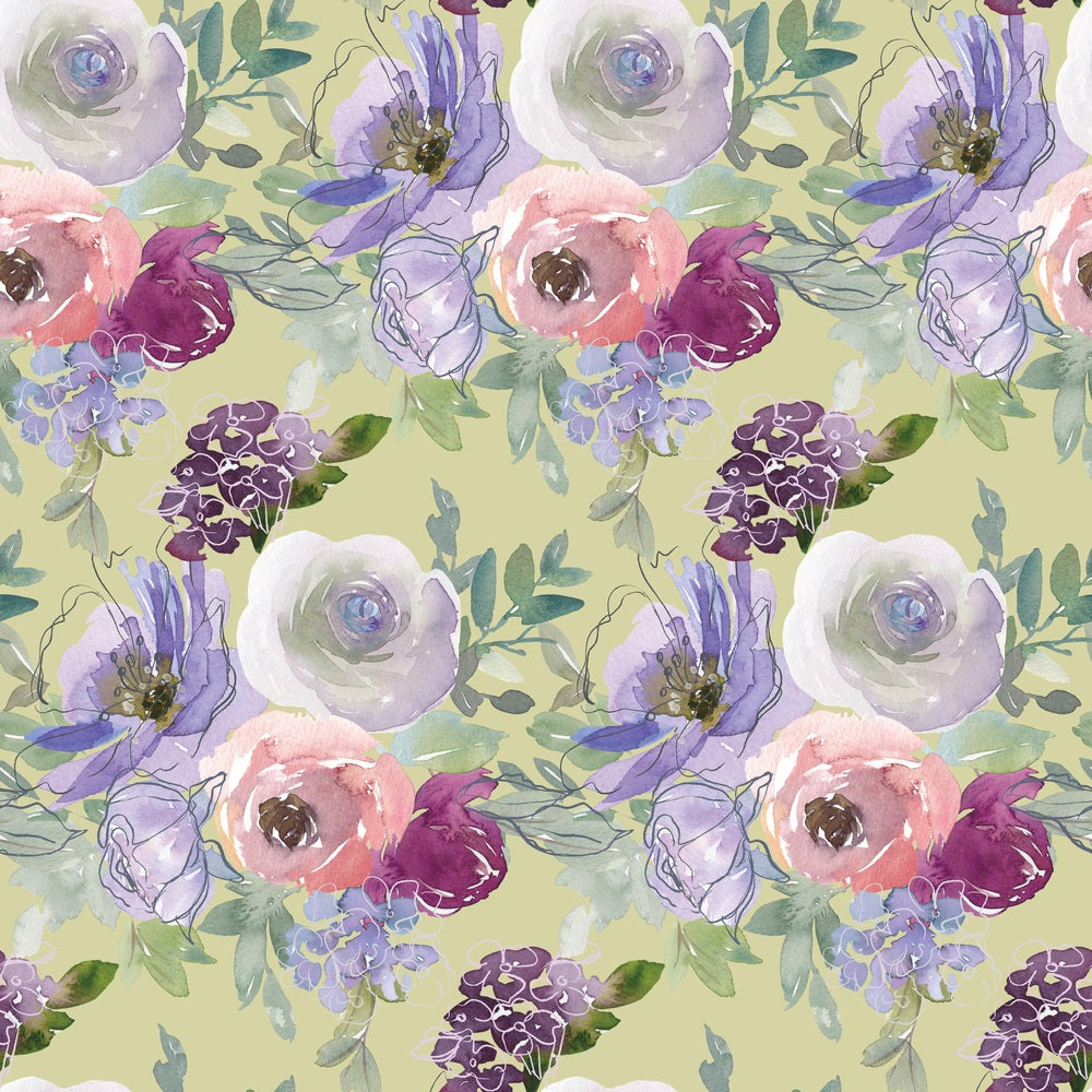 Painted Petal Garden Pattern 3 Minky Fabric