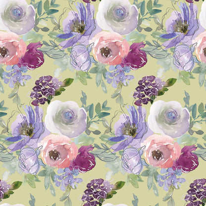 Watercolor Floral Art Pattern 3 Quilting Cotton Fabric