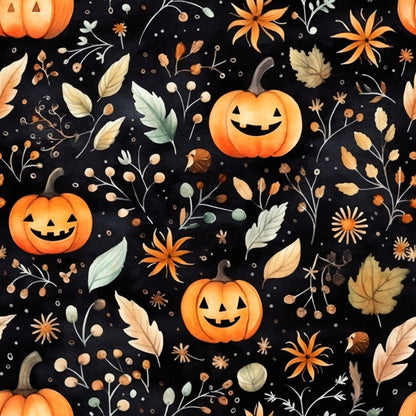 Spooky Pumpkin Patch Pattern 11 Minky Fabric