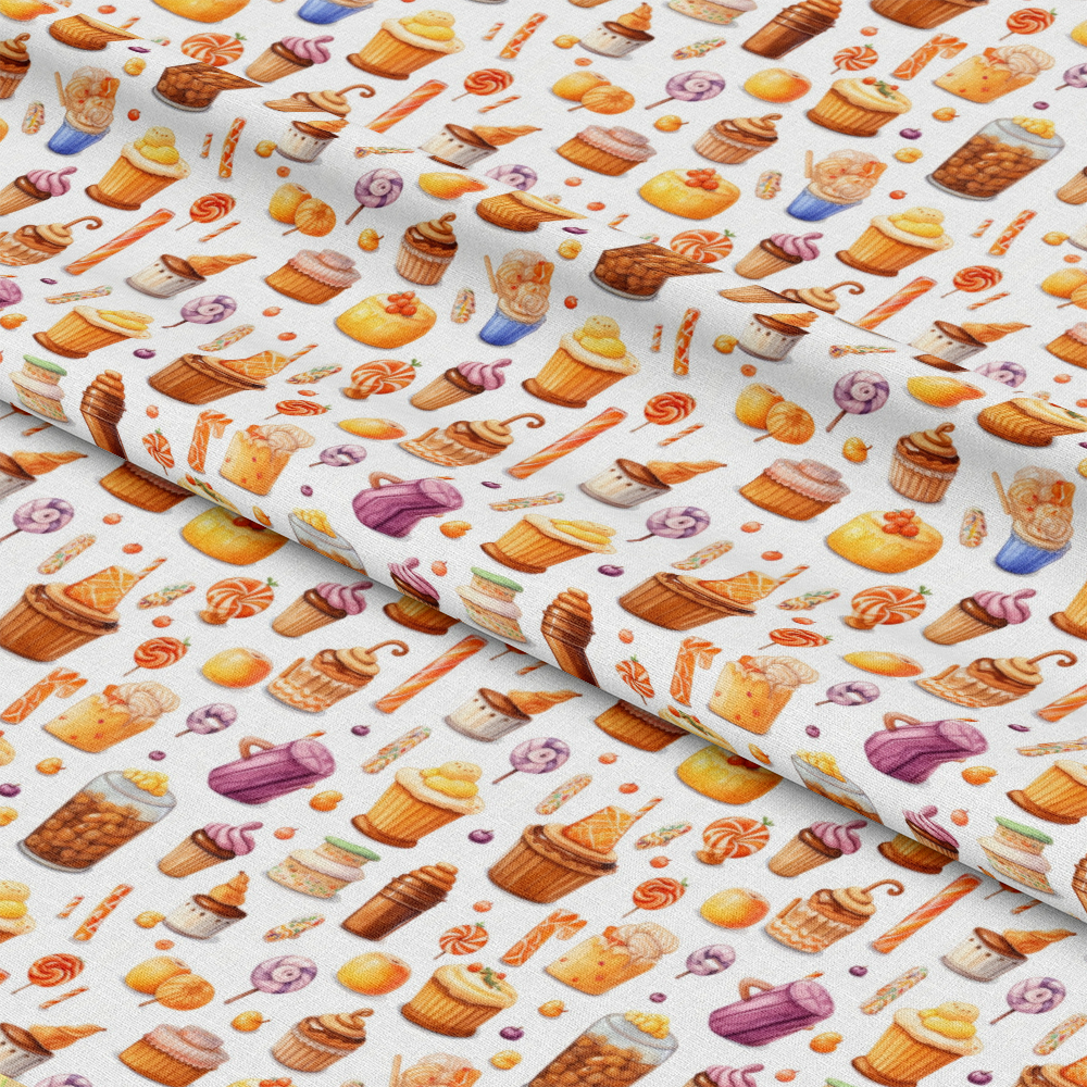 Watercolor Halloween Characters Pattern 12 Quilting Cotton Fabric