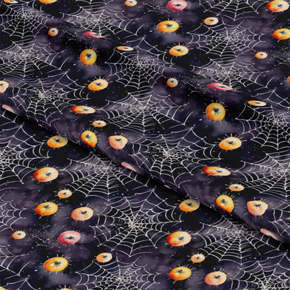 Watercolor Halloween Characters Pattern 15 Quilting Cotton Fabric