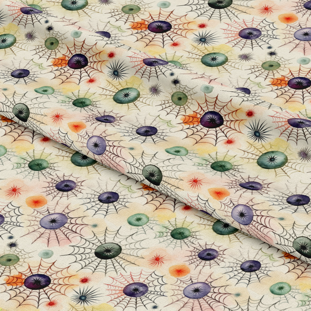 Watercolor Halloween Characters Pattern 16 Quilting Cotton Fabric