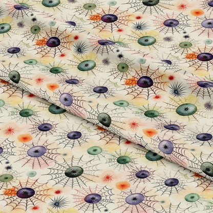 Watercolor Halloween Characters Pattern 16 Quilting Cotton Fabric
