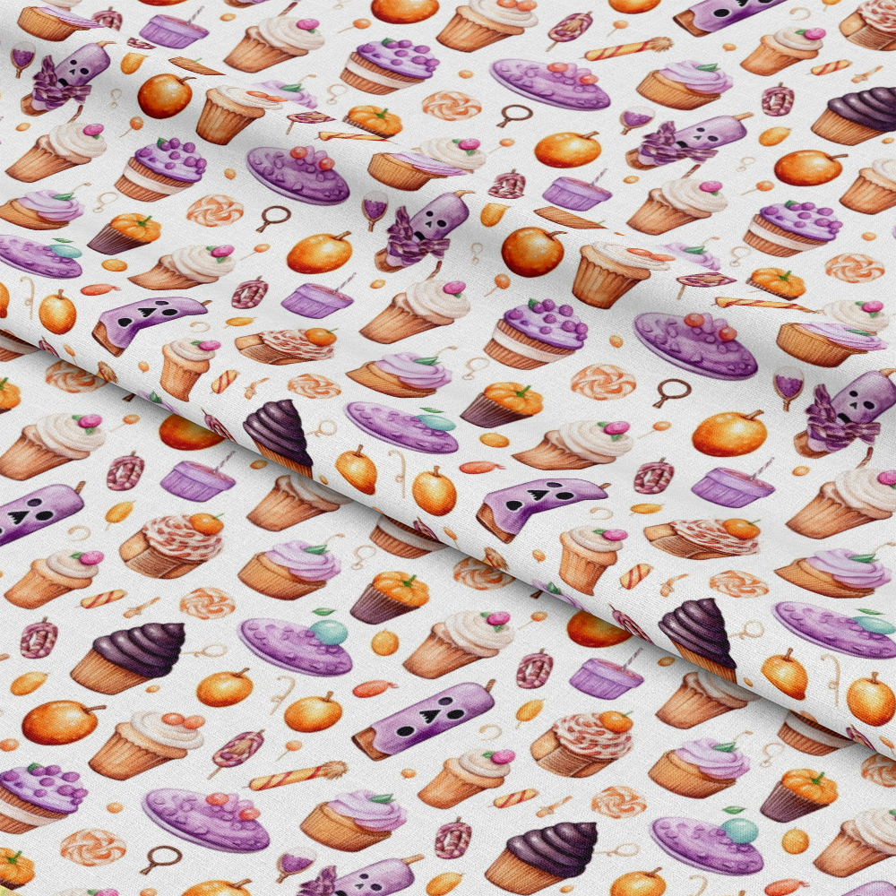 Watercolor Halloween Characters Pattern 18 Quilting Cotton Fabric
