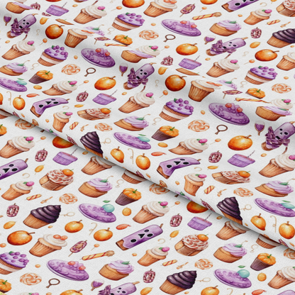 Watercolor Halloween Characters Pattern 18 Quilting Cotton Fabric