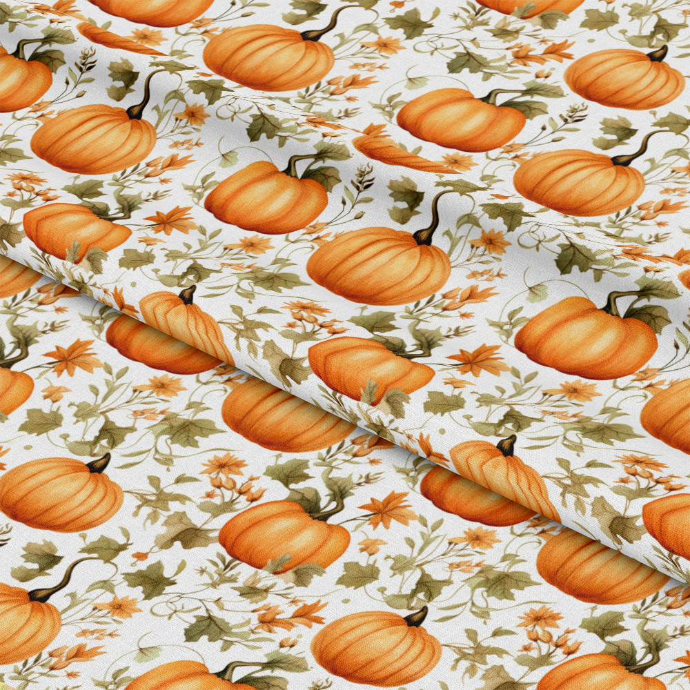 Watercolor Halloween Characters Pattern 2 Quilting Cotton Fabric