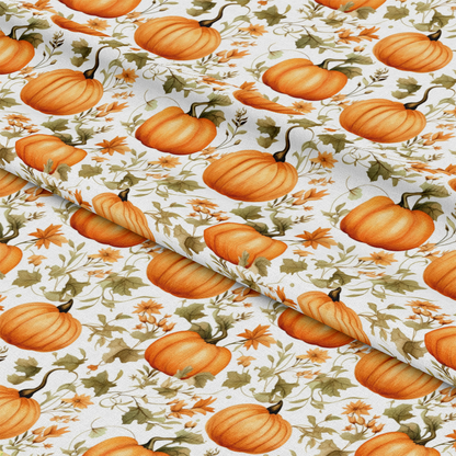 Watercolor Halloween Characters Pattern 2 Quilting Cotton Fabric