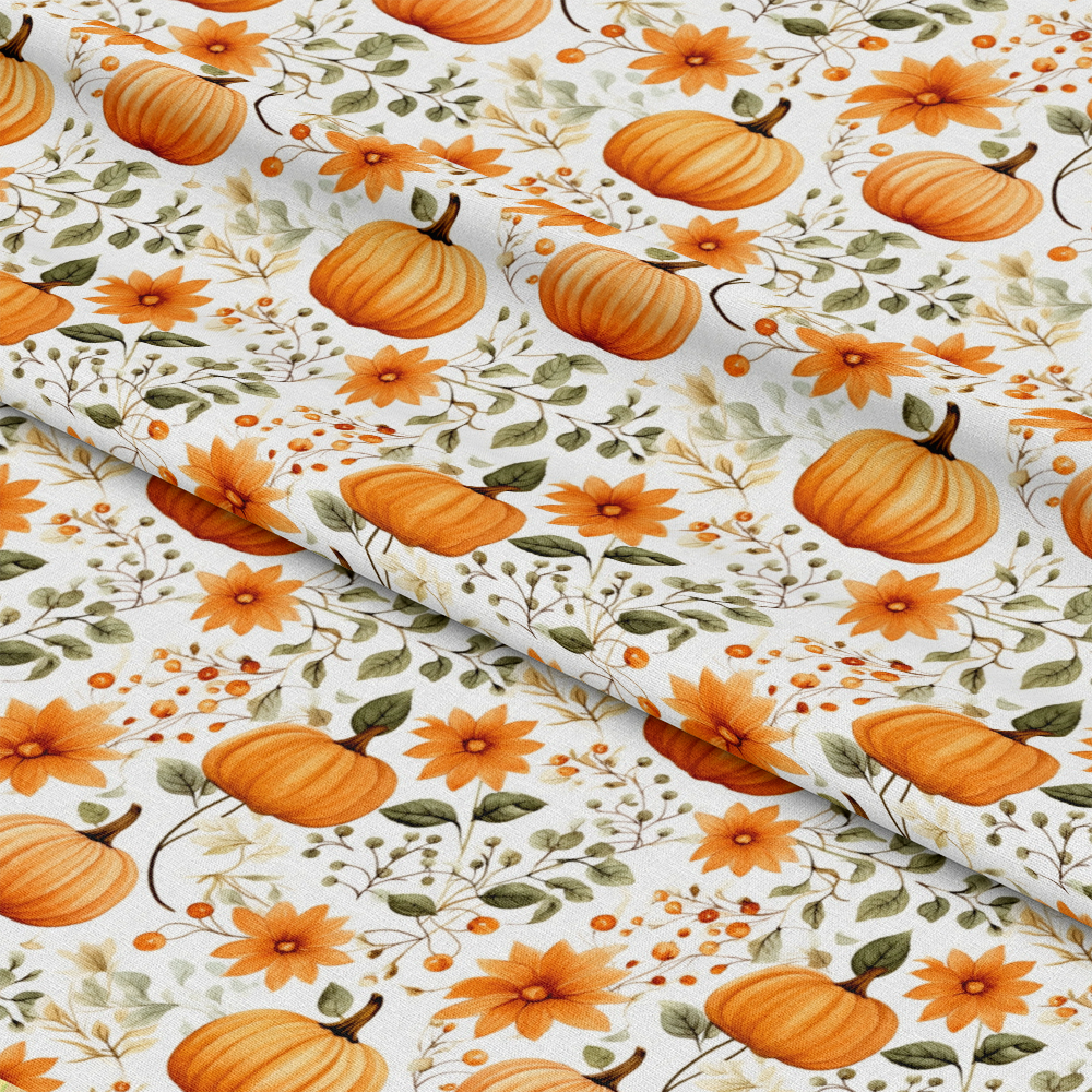 Watercolor Halloween Characters Pattern 4 Quilting Cotton Fabric