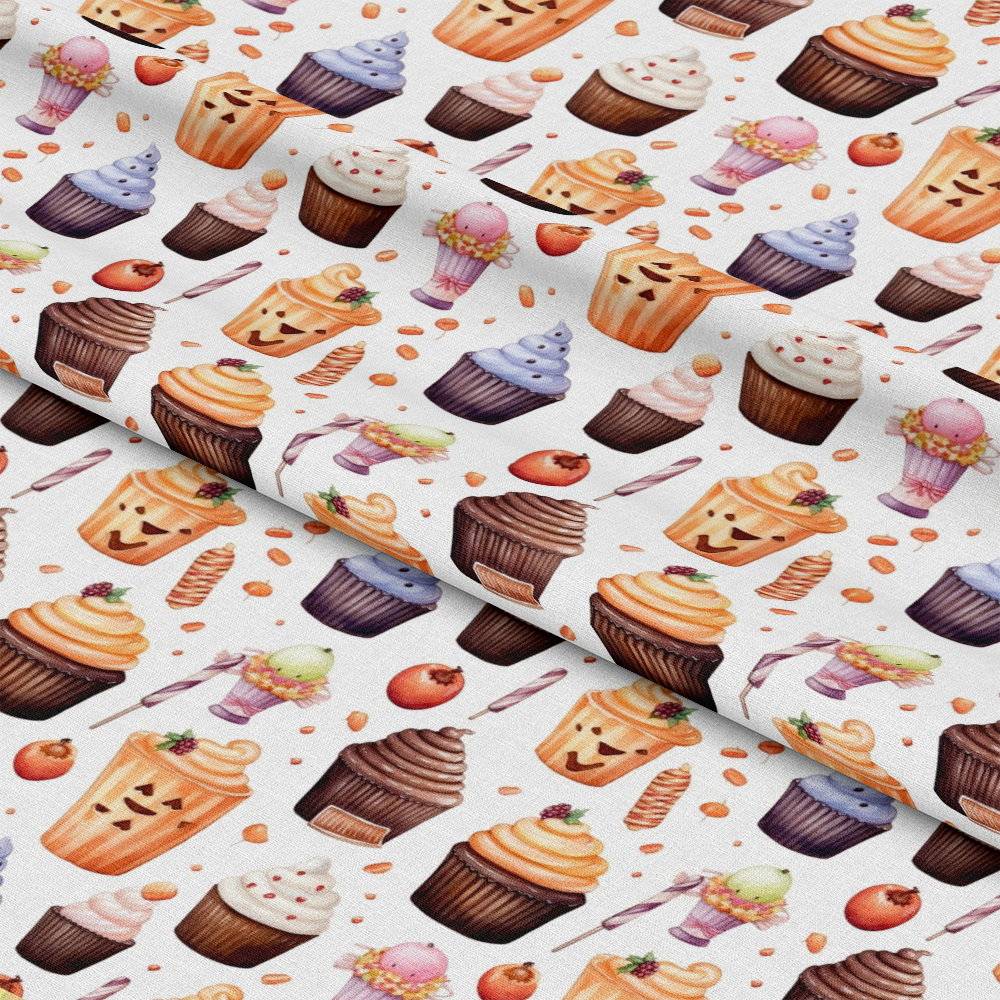 Watercolor Halloween Characters Pattern 6 Quilting Cotton Fabric