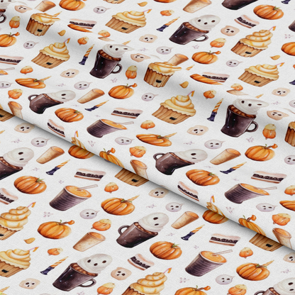 Watercolor Halloween Characters Pattern 7 Quilting Cotton Fabric