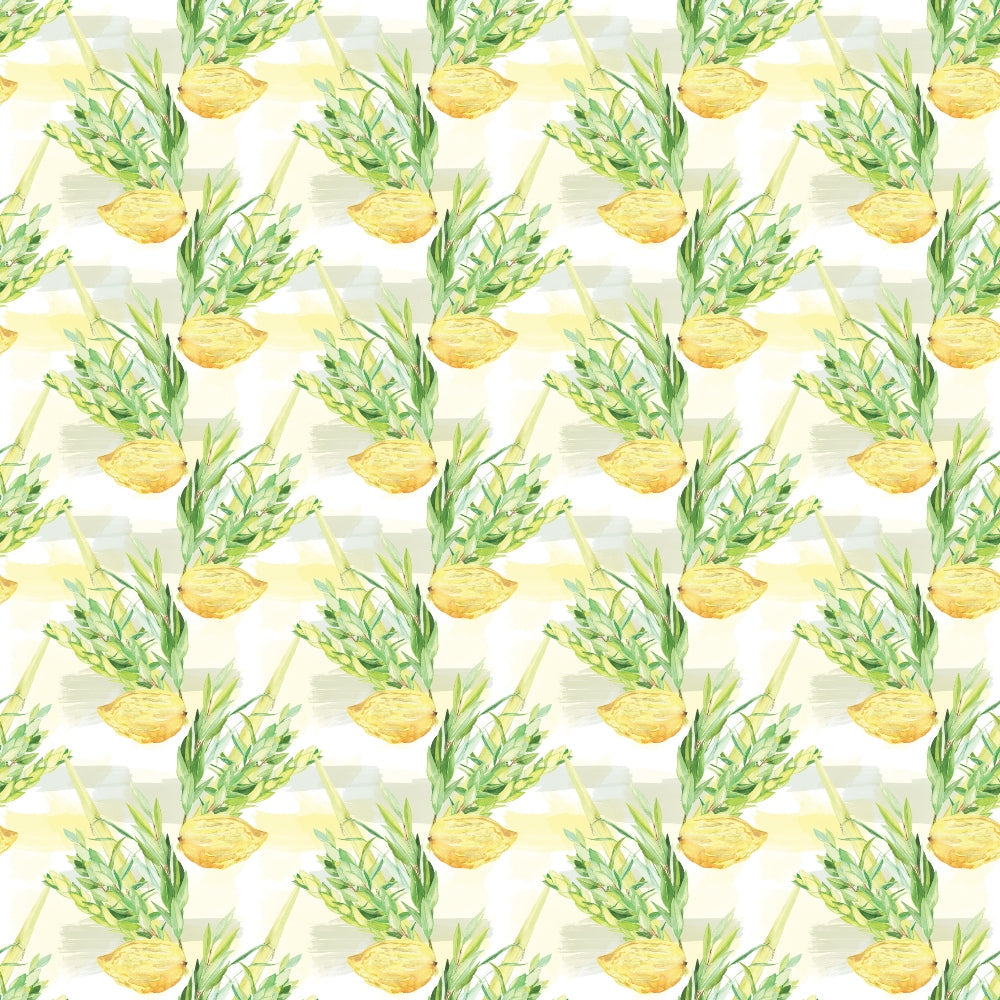 Watercolor Happy Sukkot Pattern 10 Quilting Cotton Fabric