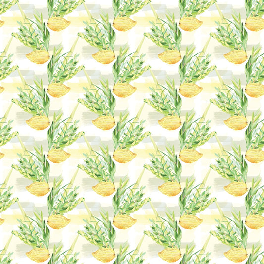 Watercolor Happy Sukkot Pattern 10 Quilting Cotton Fabric