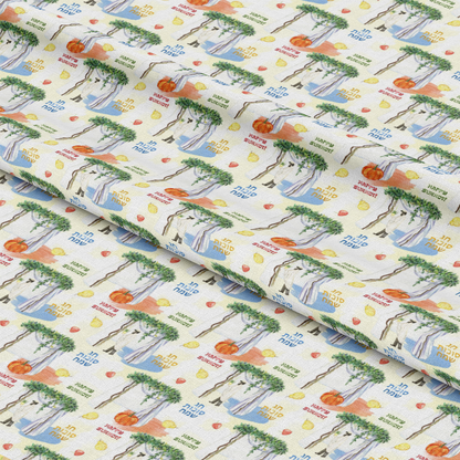 Watercolor Happy Sukkot Pattern 14 Quilting Cotton Fabric