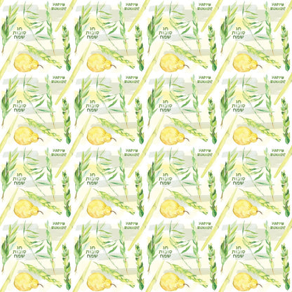 Lulav and Etrog Pattern 2 Minky Fabric