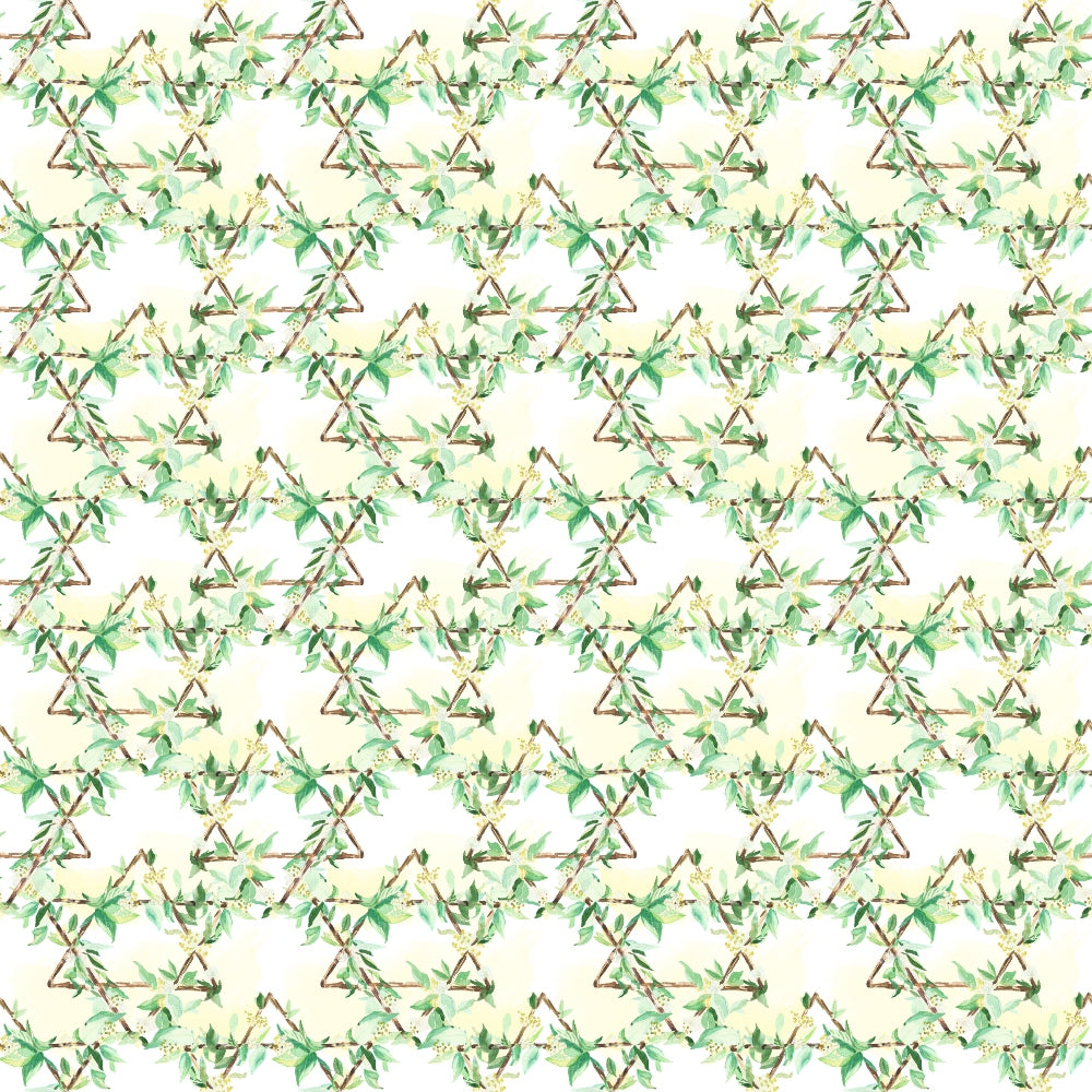 Watercolor Happy Sukkot Pattern 5 Quilting Cotton Fabric