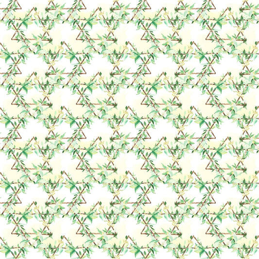 Watercolor Happy Sukkot Pattern 5 Quilting Cotton Fabric