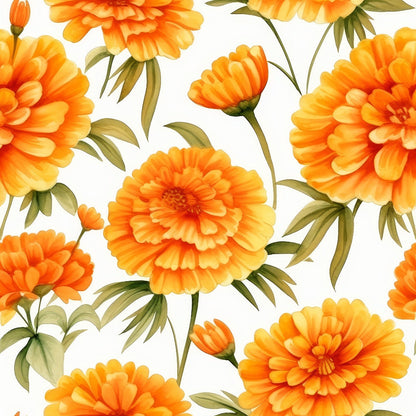 Tangerine Blooms Pattern 1 Minky Fabric