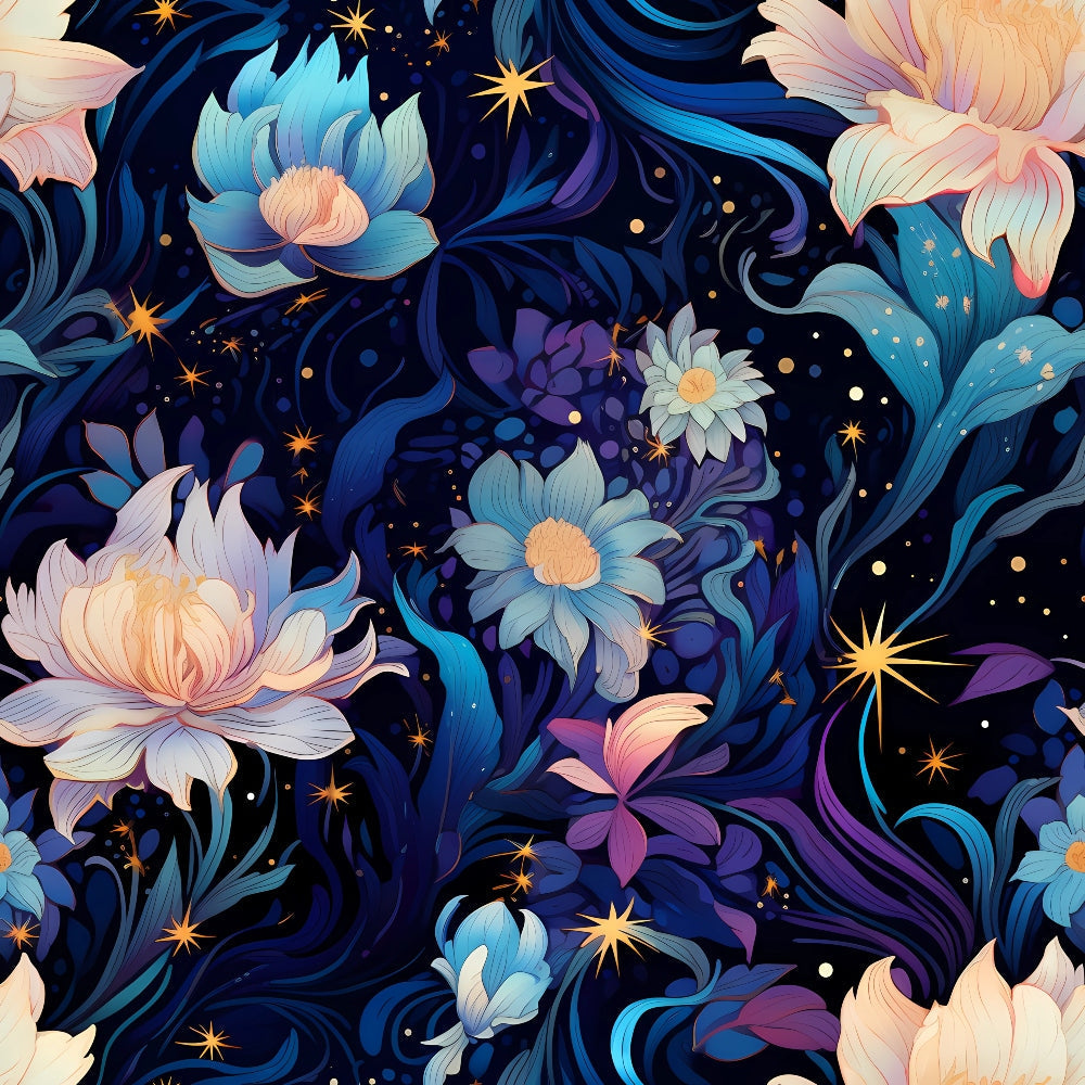 Midnight Blooms Pattern 1 Minky Fabric