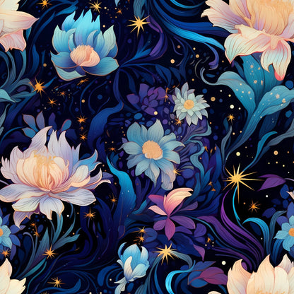 Midnight Blooms Pattern 1 Minky Fabric
