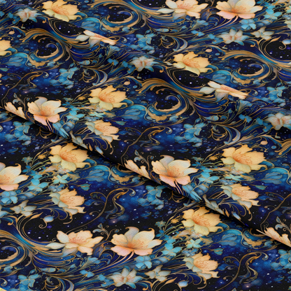 Watercolor Night Nouveau Pattern 3 Quilting Cotton Fabric