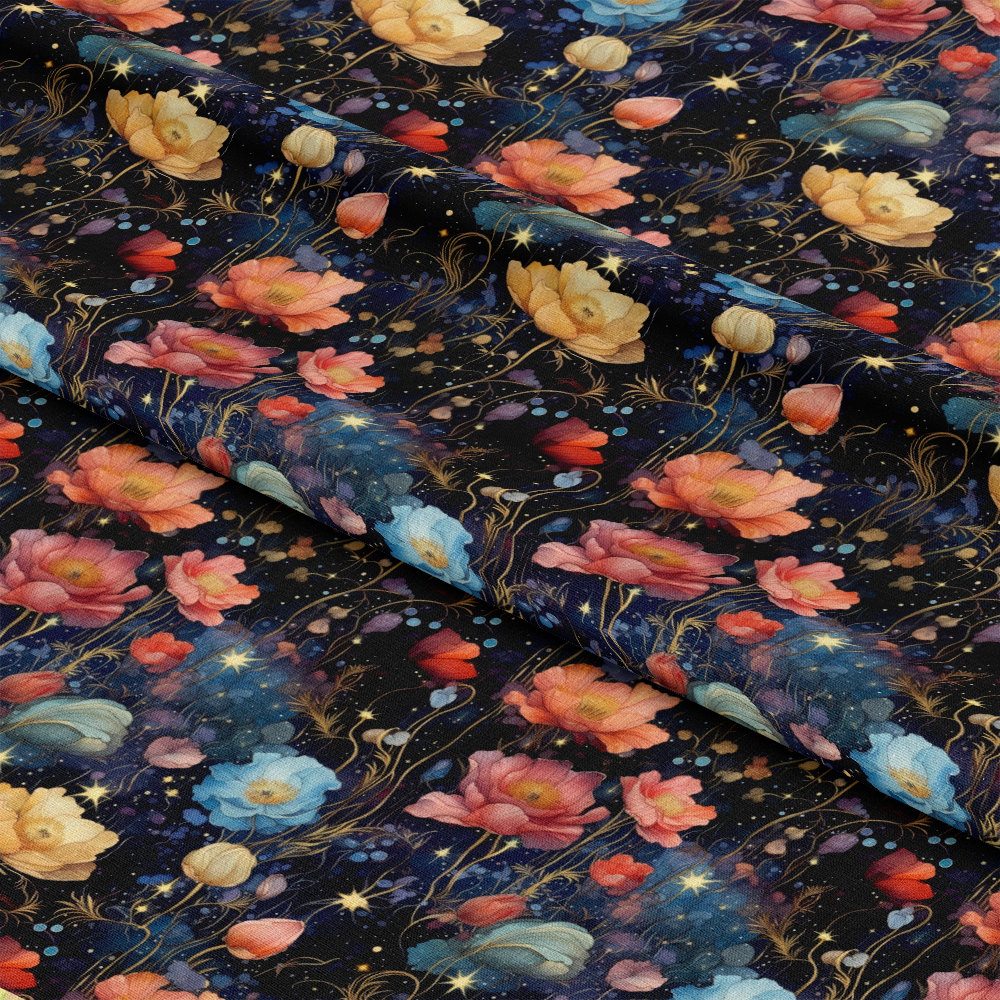 Watercolor Night Nouveau Pattern 4 Quilting Cotton Fabric