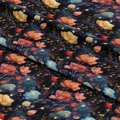 Watercolor Night Nouveau Pattern 4 Quilting Cotton Fabric