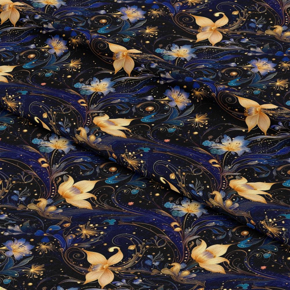 Watercolor Night Nouveau Pattern 5 Quilting Cotton Fabric
