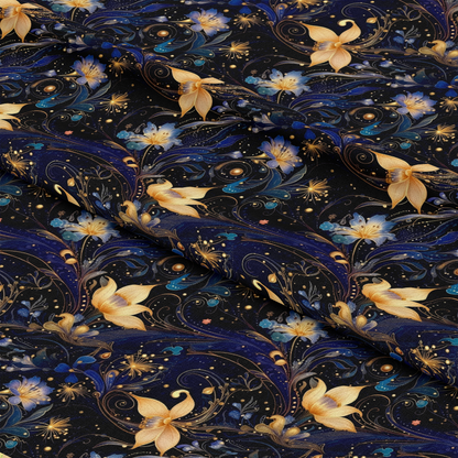 Watercolor Night Nouveau Pattern 5 Quilting Cotton Fabric