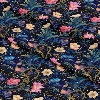 Watercolor Night Nouveau Pattern 7 Quilting Cotton Fabric