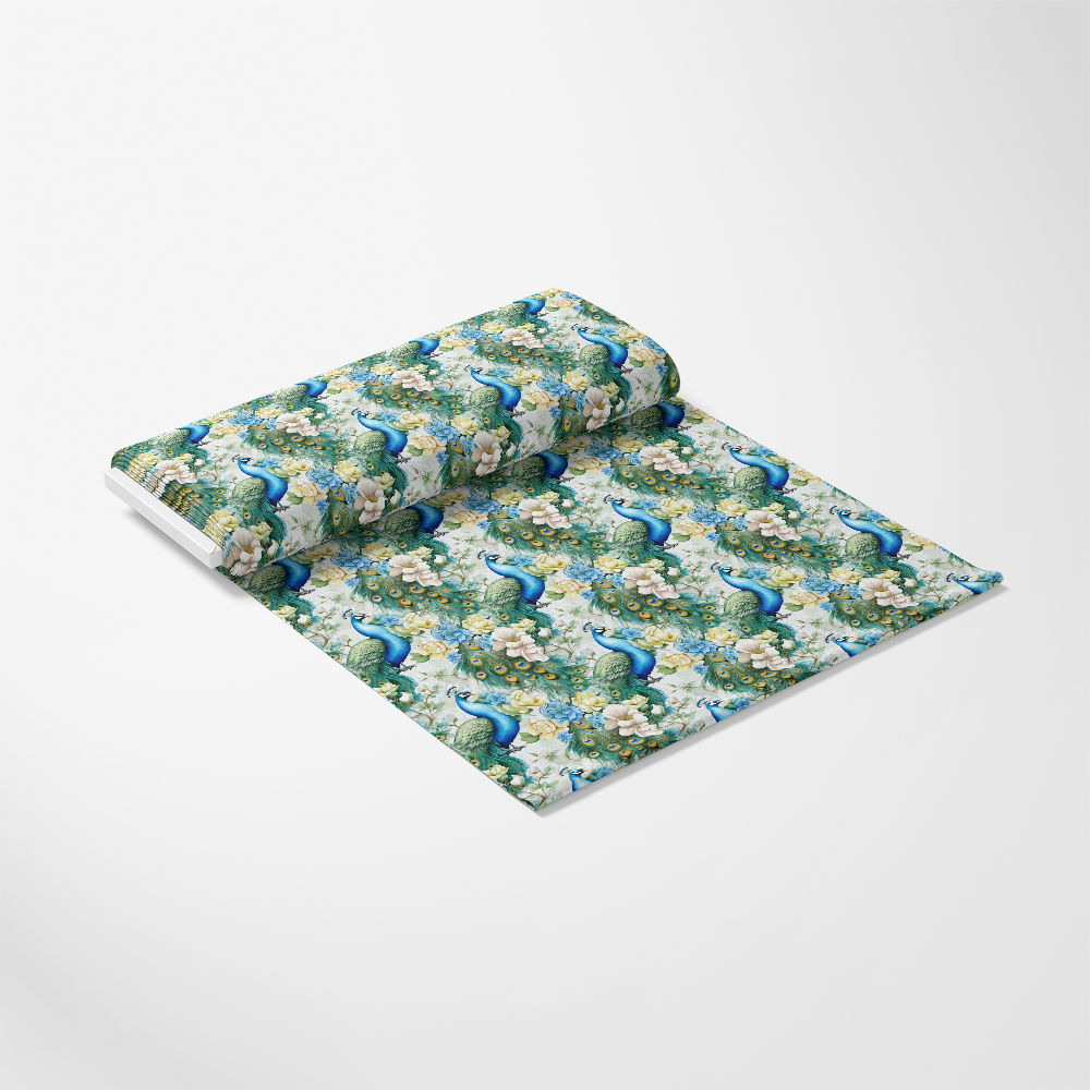Watercolor Peacocks Pattern 12 Quilting Cotton Fabric