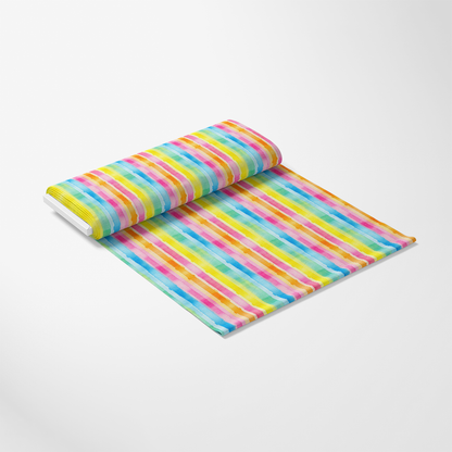 Watercolor Rainbow Stripes Pattern 1 Quilting Cotton Fabric