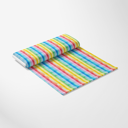 Watercolor Rainbow Stripes Pattern 2 Quilting Cotton Fabric