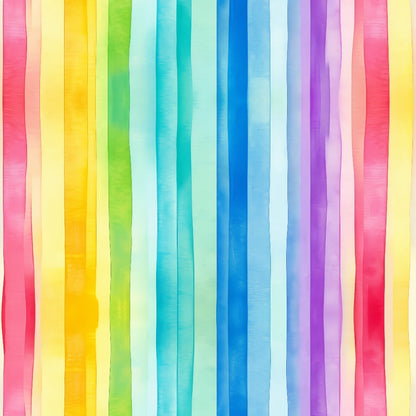 Watercolor Rainbow Stripes Pattern 3 Quilting Cotton Fabric