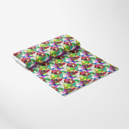 Watercolor Stained Glass Pattern 10 Quilting Cotton Fabric