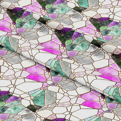 Watercolor Stained Glass Pattern 12 Quilting Cotton Fabric